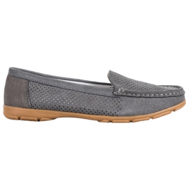 Læder Loafers Med VINCEZA glitter grå