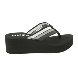 Big Star flip-flops på kilen 274A300 sort grå