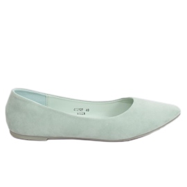 Ballerinas glat ruskind celadon CC212P Grøn