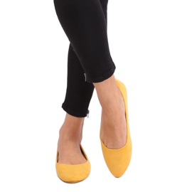 Ballerinas glat ruskind honning CC212P Mustand gul