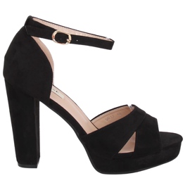 Sorte 9R12 sorte sandaler med plateau
