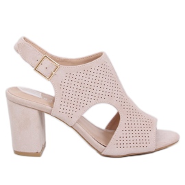 Beige højhælede sandaler 99-33A Beige