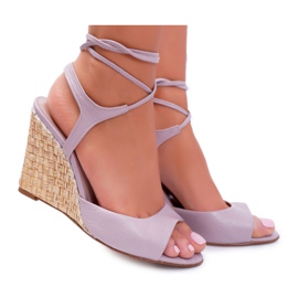 Sandaler på kile Laura Messi 1944 Læder Lys Violet Lenormo
