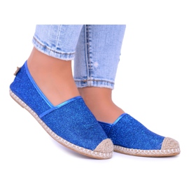 Lu Boo Kornblomst Espadrilles Slip On Brocade Miravet blå