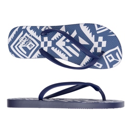 Lu Boo Dame Marineblå Aztec Flip Flops Havanna