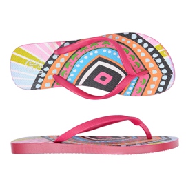 Lu Boo | Szałowe Pink Aztec Havanna flip -flops lyserød