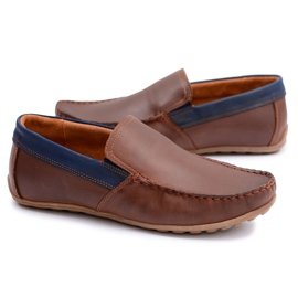Neex | Brun læder mænds benyttelse Slip-On loafers