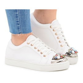 Lu Boo hvide sneakers med skinnende krystaller