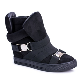 Kvinders sneakers Lu Boo med elastikbånd sorte pumps