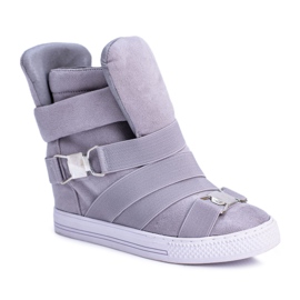 Lu Boo -sneakers til kvinder med elastiske bånd, grå pumps