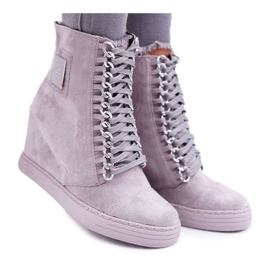 Kvinders sneakers Lu Boo med kæder ruskind grå Monica