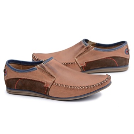 KOMODO Slip-on polske mænds loafers læder brun Teodoro