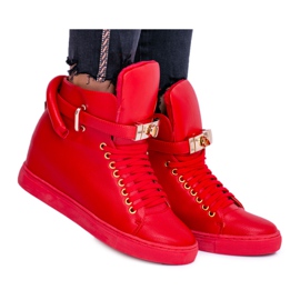 Kvinders sneakers Lu Boo Isolerede sneakers Golden Padlock Red rød