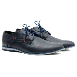 Gejms Elegante mænds lædersko Isacco Navy marineblå