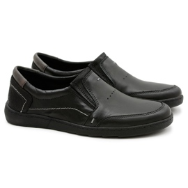 KOMODO Klassiske mænds sorte Slip-on Reno sko