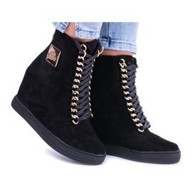 Kvinders sneakers Lu Boo med kæder ruskind sort Monica