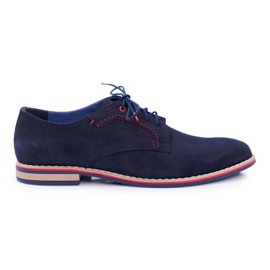 Bednarek Polish Shoes Herre Brogues Bednarek Elegant Nubuck -læder Marineblå Pietro marine blå