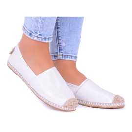 Lu Boo Hvid Espadrilles Slip On Brocade Miravet til kvinder