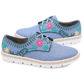 Kylie Crazy | Moderigtige sportssko til kvinder Sneakers Flowers Jeans Prim marine blå