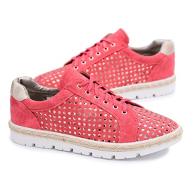 Kylie Crazy | Openwork Røde kvinders sneakers Espadrilles Aliante