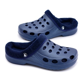 Flameshoes Mænds varme tøfler Marineblå Crocs Eva marine blå