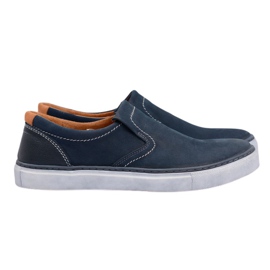 Neex | Polsk Slip-On læder Jazzy sko til mænd marine blå