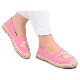 Stof Pink kvinders Espadrilles Slip On Flowers Wild lyserød