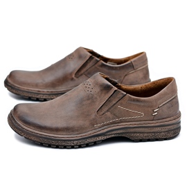 KOMODO Mænds brune læder Brogues Sko Big Size beskedne