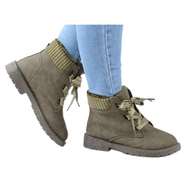 Mørkegrønne støvler til kvinder Traperki Timberki Calama