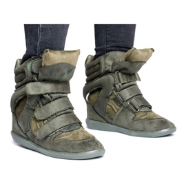 Lu Boo -sneakers til kvinder med velcro -ruskind Olive Alexis grøn