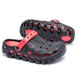 Flameshoes Sort mænds have letvægts tøfler Kroks Eva rød