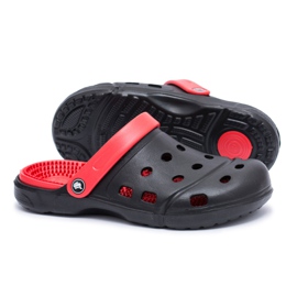 Flameshoes Mænds Have Tøfler Kroks Eva Sort rød
