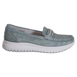 Small Swan Loafers på platformen blå grå