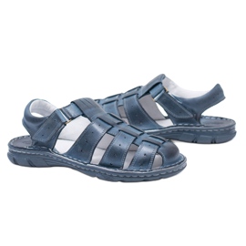 Joker Mænds læder Marineblå sandaler Closed Toes Piter marine blå