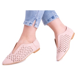 Lu Boo Suede kvinders Slip-On Synthia sko pulverrosa lyserød