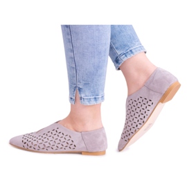 Lu Boo Grey Suede kvinders Slip-on Synthia sko grå