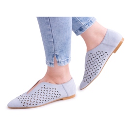 Lu Boo Blue Suede kvinders Slip-on Synthia sko blå