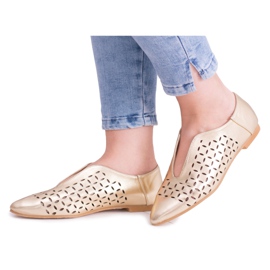Lu Boo Golden Synthia Slip-On sko til kvinder gylden