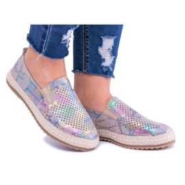 EVE Ingrid kvinders læder Slip-On sneakers brun flerfarvet