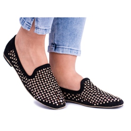 Lu Boo Black Openwork Ballerinas Lordsy Brads Carmar sort