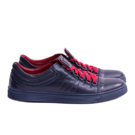 KENT Mænds marineblå læder Elon sneakers marine blå