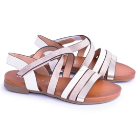 S.Barski Børns hvide sandaler med velcro LittleReneto