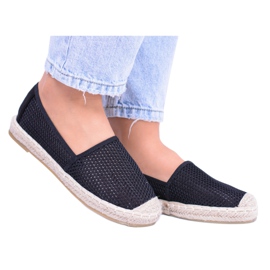 Kvinders sort perforerede Espadrilles Asumi