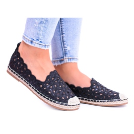 Lu Boo Black Espadrilles til kvinder med Macarena Ballerinas sort