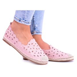 Lu Boo Ballerinas til kvinder Pink Espadrilles Macarena Flowers lyserød