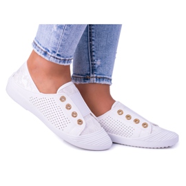 Lu Boo Hvide Kvinder Slip-on Sneakers Blonde Emena