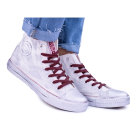 Big Star High White Silver Plated Sneakers BB274016 hvid
