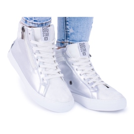 Big Star kvinders høj sølv sneakers BB274727 hvid grå