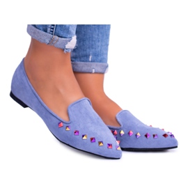 Lu Boo Blue Lords Iridescent Jets Suede Spike blå