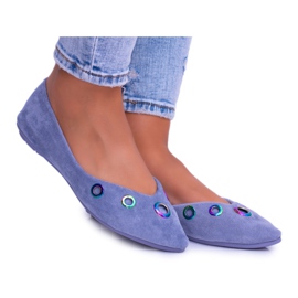 Lu Boo Blue Ballerina In Octavia Spitz Benzin Eyelets blå